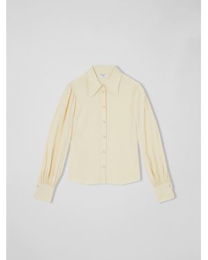 LK Bennett Sonya Crepe Blouse With Pearl Buttons - Natural