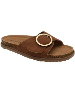 Dunlop Leather Footbed Mule Sandals - Brown