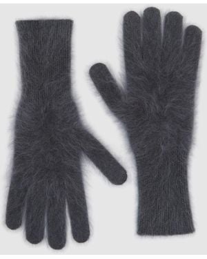 Reiss Millie Brushed Cashmere Gloves - Gray