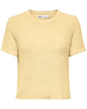 ONLY Short Sleeve Knitted T-Shirt - Yellow