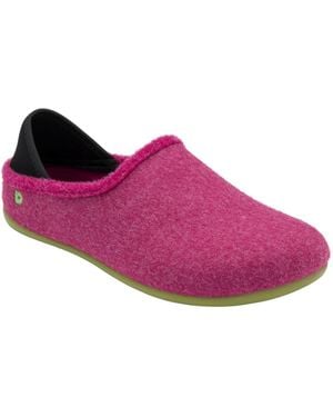 Lotus Textile Flat Slippers - Pink
