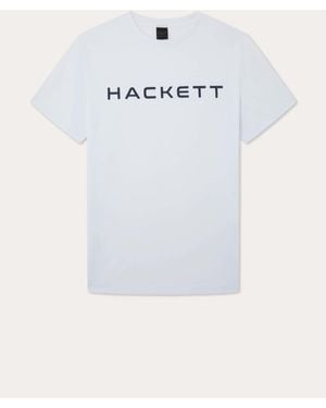 Hackett London Herren Kurzarm T-Shirt 100% Baumwolle - Weiß