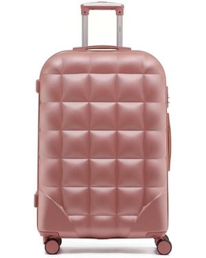 Flight Knight Rose Large Large Hardcase Printed Lightweight Check-In Suitcase With 4 Wheels - Pink