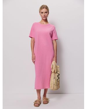 Smith & Soul Striped Jersey 100% Cotton Dress - Pink