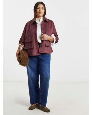 Simply Be Simply Be Suedette Pocket Jacket - Blue