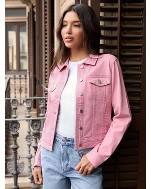 Threadbare Cotton Classic Denim Jacket - Pink