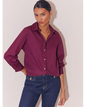 Lipsy Burgundy Poplin Shirt - Purple