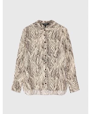 Whistles Zebra Button Through Shirt - Natural