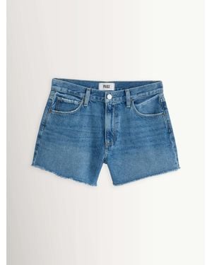 PAIGE Archie Biarrittz Wash With Frayed Hem Shorts - Blue