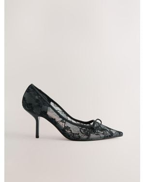 Next Forever Comfort Lace Bow Court Heels - Black