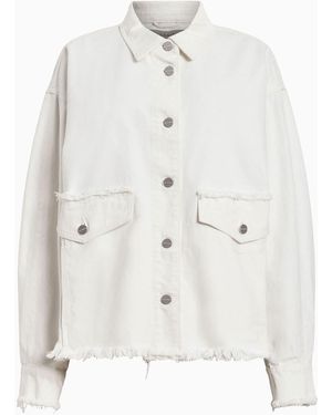 AllSaints Allsaints Hettie Fray 100% Cotton Shacketmittel - Weiß