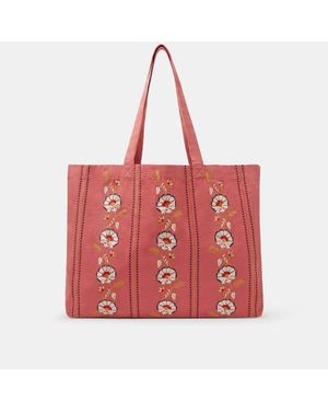 Accessorize Floral Embroidered Shopper Bag