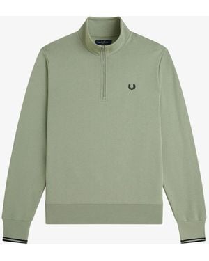 Fred Perry Zip Sweatshirt - Green