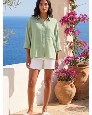Roman Relaxed Smart Stretch Shirt - Green