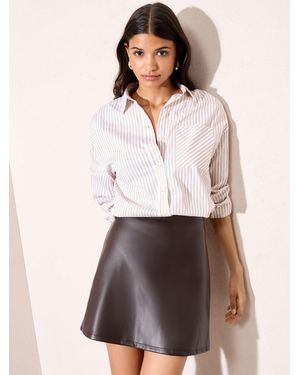 Friends Like These Faux Leather Mini Skirt - White
