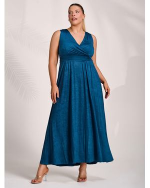 Jolie Moi Wrapped Bodice Jersey Maxi Dress - Blue