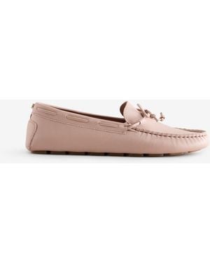 BOSS Roxanne Leather Driver Loafers - Pink