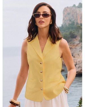 Friends Like These X Lucy Mecklenburgh Tailored Waistcoat With Linen - Yellow