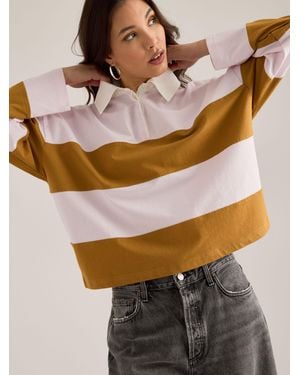 Anthropologie Striped Rugby Top - Pink