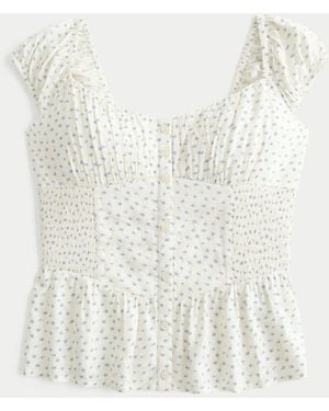 Hollister Sweetheart Peplum Top - White