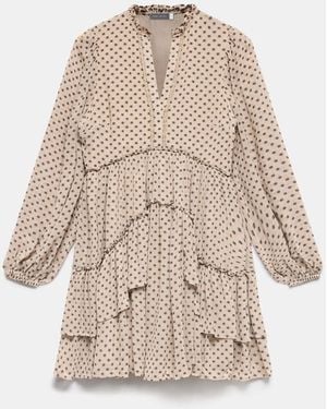 Mint Velvet Jacquard Mini Dress - Natural