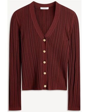 Hobbs Etta Ribbed Cardigan - Red