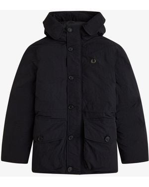 Fred Perry Fred Perry Padded Patch Pocket Parka Jacket - Blue