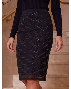 Roman Hot Fix Stretch Skirt - Blue