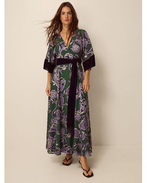 Monsoon Willow Floral Print Midi Dress - Natural
