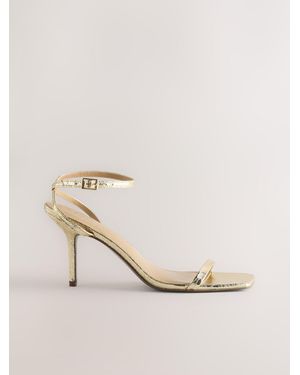 Next Forever Comfort Simple Square Toe Heeled Sandals - Natural