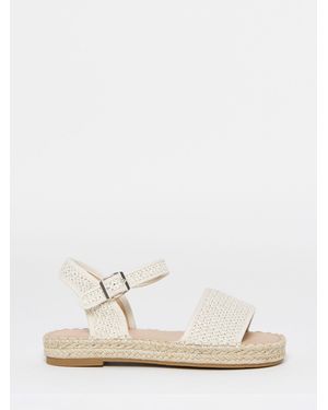 Simply Be Wide Fit Flatform Barely There Espadrille Sandals - White
