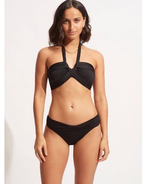 Seafolly Collective Twist Band Mini Hipster Bikini Bottoms - Black