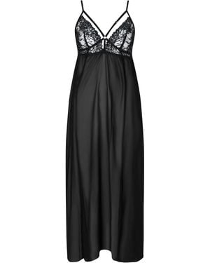 Ann Summers Ann Summers Zelia Mesh & Floral Lace Maxi Chemise - Black
