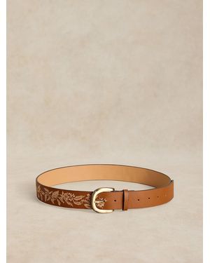 White Stuff Embroidered Belt - Natural