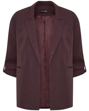 Evans Relaxed Fashion Blazer - Purple