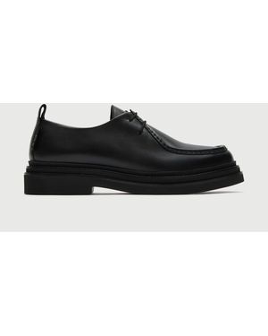 Walk London Leather Brooklyn Apron Shoes - Schwarz