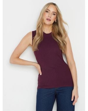 Long Tall Sally Geripptes Trägershirt Mit High Neckeu 42-44 Tall (Uk 14-16 T) - Lila