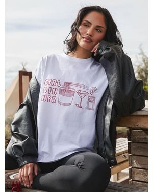 South Beach Girl Dinner T-Shirt - White