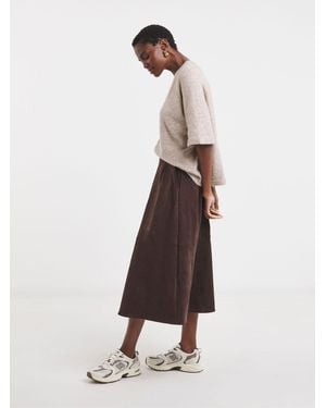 JD Williams Suede Midi Circle Skirt - White