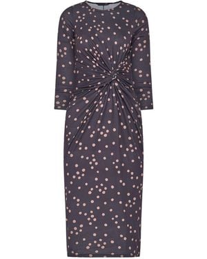 PixieGirl Petite Spot Print Twist Waist Maxi Dress - Purple