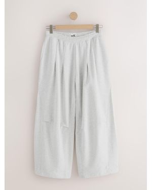 Self Balloon Leg Sweatpants - White