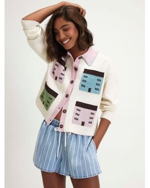 River Island Multi House Collar Cardigan - Blue