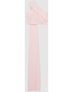 Reiss One-Shoulder Scarf Bustier Top - Pink
