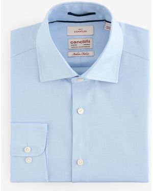 Next Slim Fit Signature 100% Cotton Canclini Textured Shirt - Blue