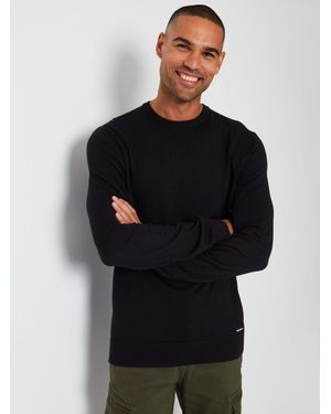 Threadbare Jersey Crew Neck Sweater - Black