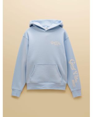 Joules Beach Graphic Oversized Hoodie - Blue