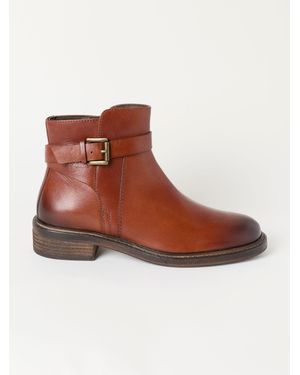 FatFace Fatface Clifton Tan Buckle Leather Ankle Boot - Brown