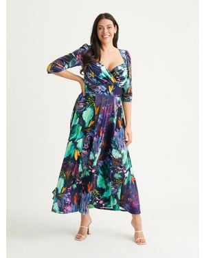 Scarlett & Jo Elizabeth Velvet Maxi Gown - Blue