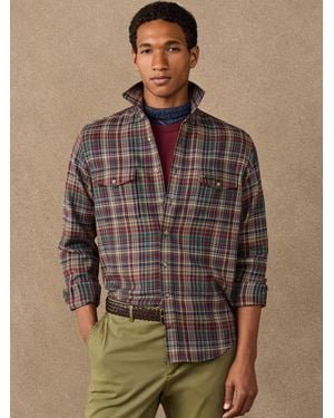 Hackett Classic Fit Country Check Flannel Shirt - Brown