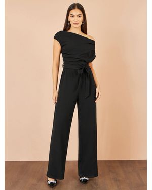 Yumi' Ruched Stretch Jumpsuit - Natural